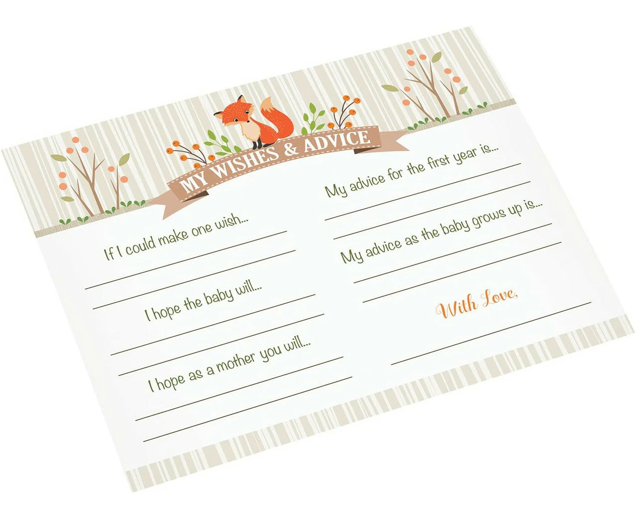 Baby Shower Guest Book Well Wishes Advice Cards x 24 Memory Keepsake Party Games