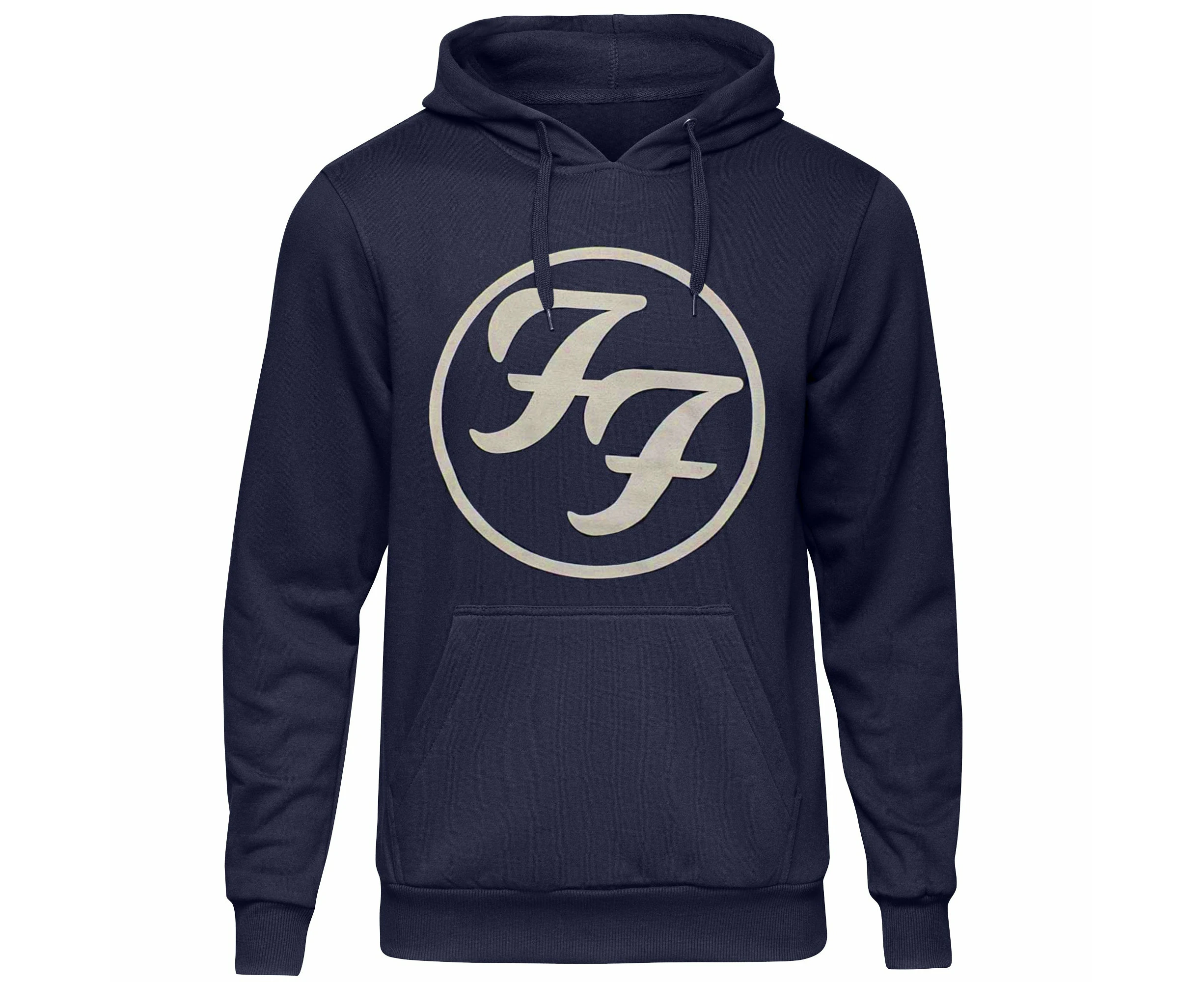 Foo Fighters Unisex Pullover Hoodie: FF Logo (Navy)