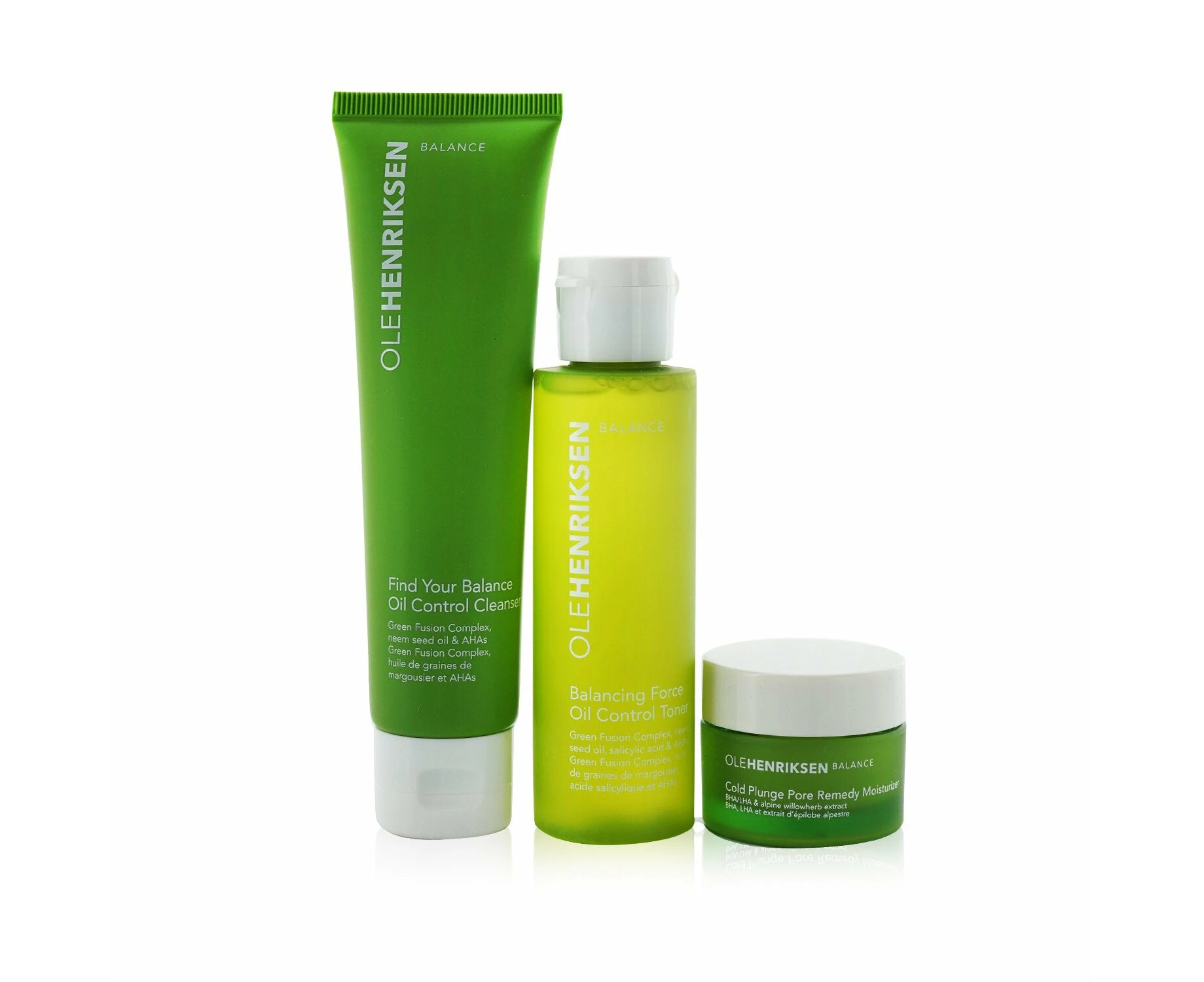 Ole Henriksen Balance It All Oil Control & Pore-Refining Set: Cleanser 60ml + Toner 65ml + Moisturizer 15ml  3pcs