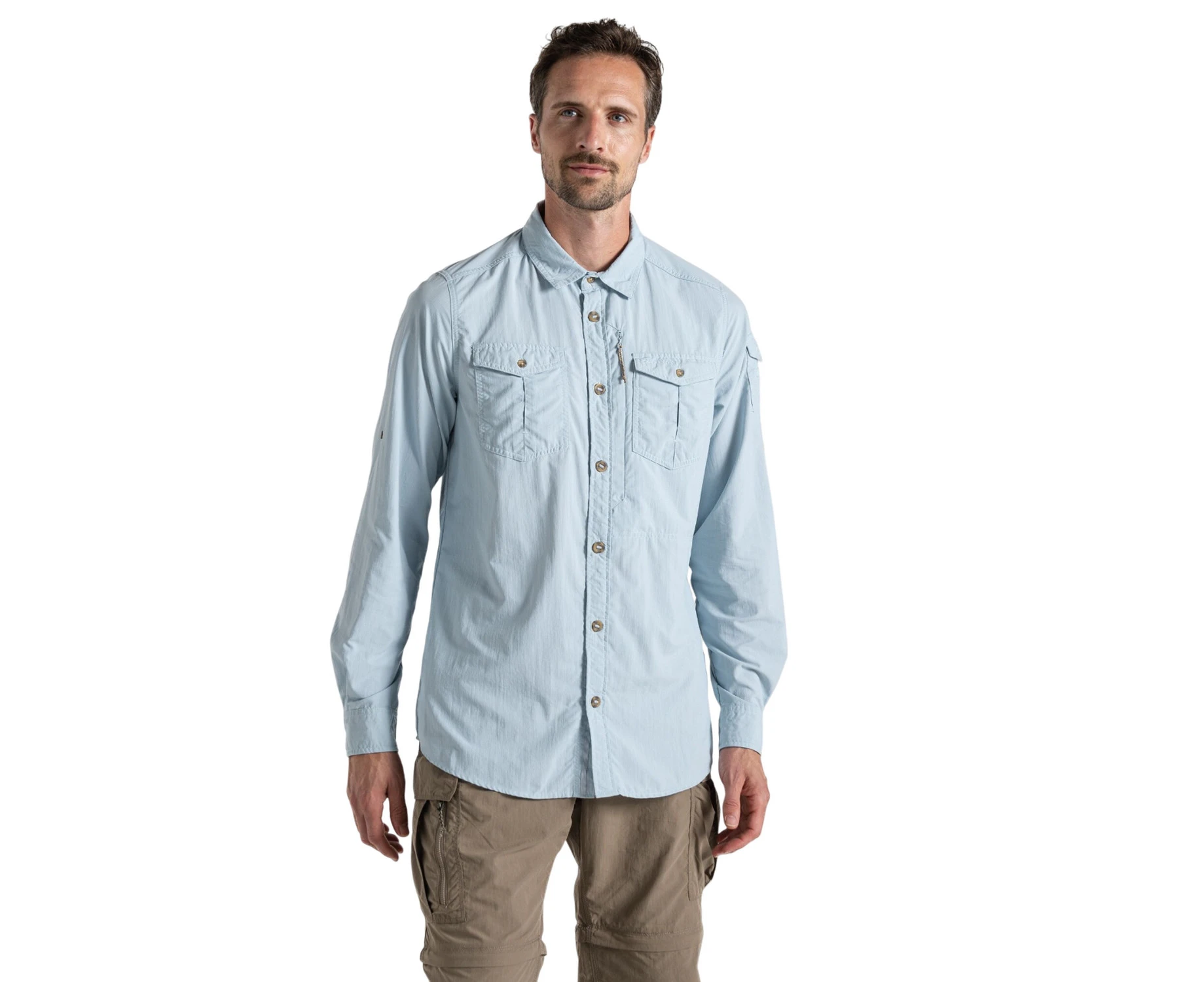 Craghoppers Mens Adventure III Nosilife Long-Sleeved Shirt (Niagara Blue) - CG2173