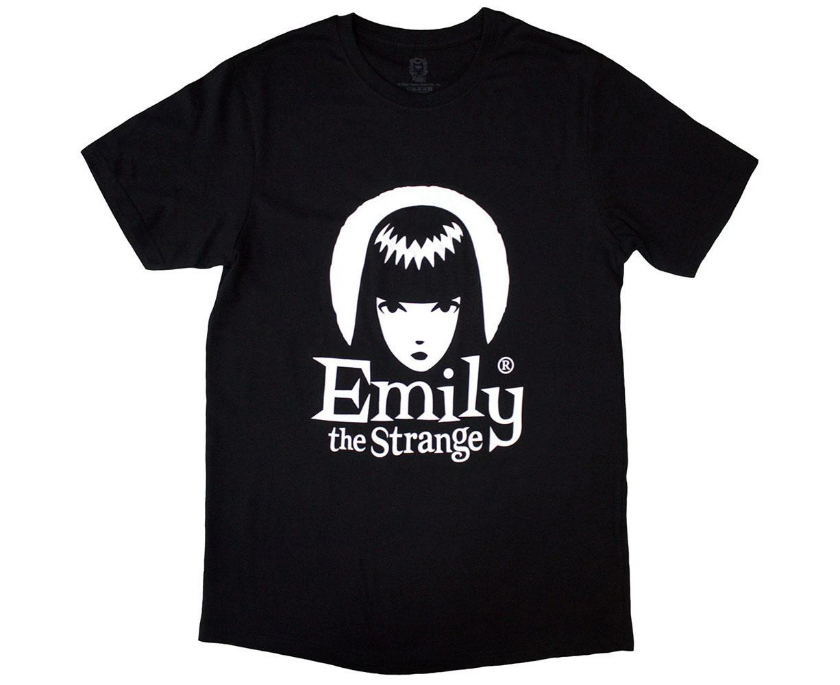 Emily The Strange Unisex Adult Halo Logo T-Shirt (Black) - RO12471