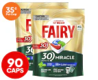 2 x 45pk Fairy 30 Minute Miracle Dishwasher Caps