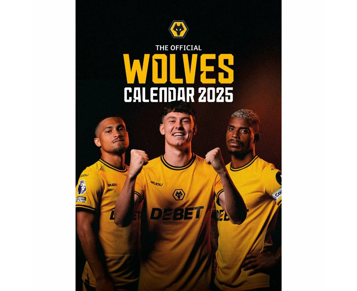 Wolverhampton Wanderers FC 2025 A3 Wall Calendar (Black/Yellow) - TA12926