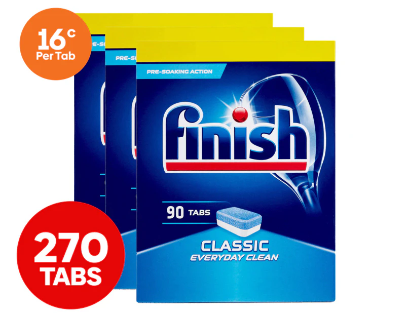 3 x 90pk Finish Classic Dishwashing Tabs