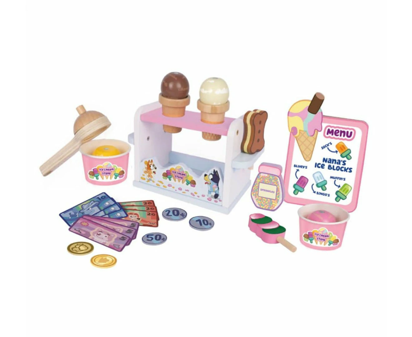 Bluey Wooden Ice Cream Stand Playset