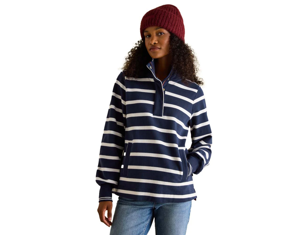 Joules Womens Burnham Funnel Neck Quarter Zip Sweatshirt - Navy