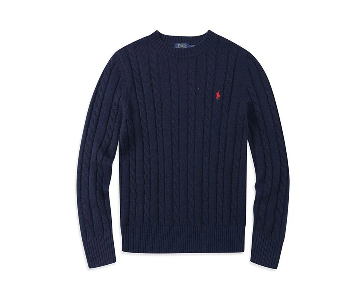 POLO RALPH LAUREN Men Round Neck Cable Knit Jumper Sweater