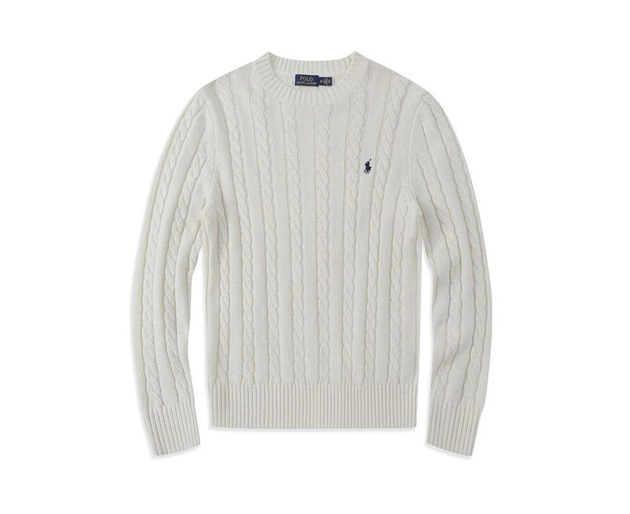 POLO RALPH LAUREN Men Round Neck Cable Knit Jumper Sweater