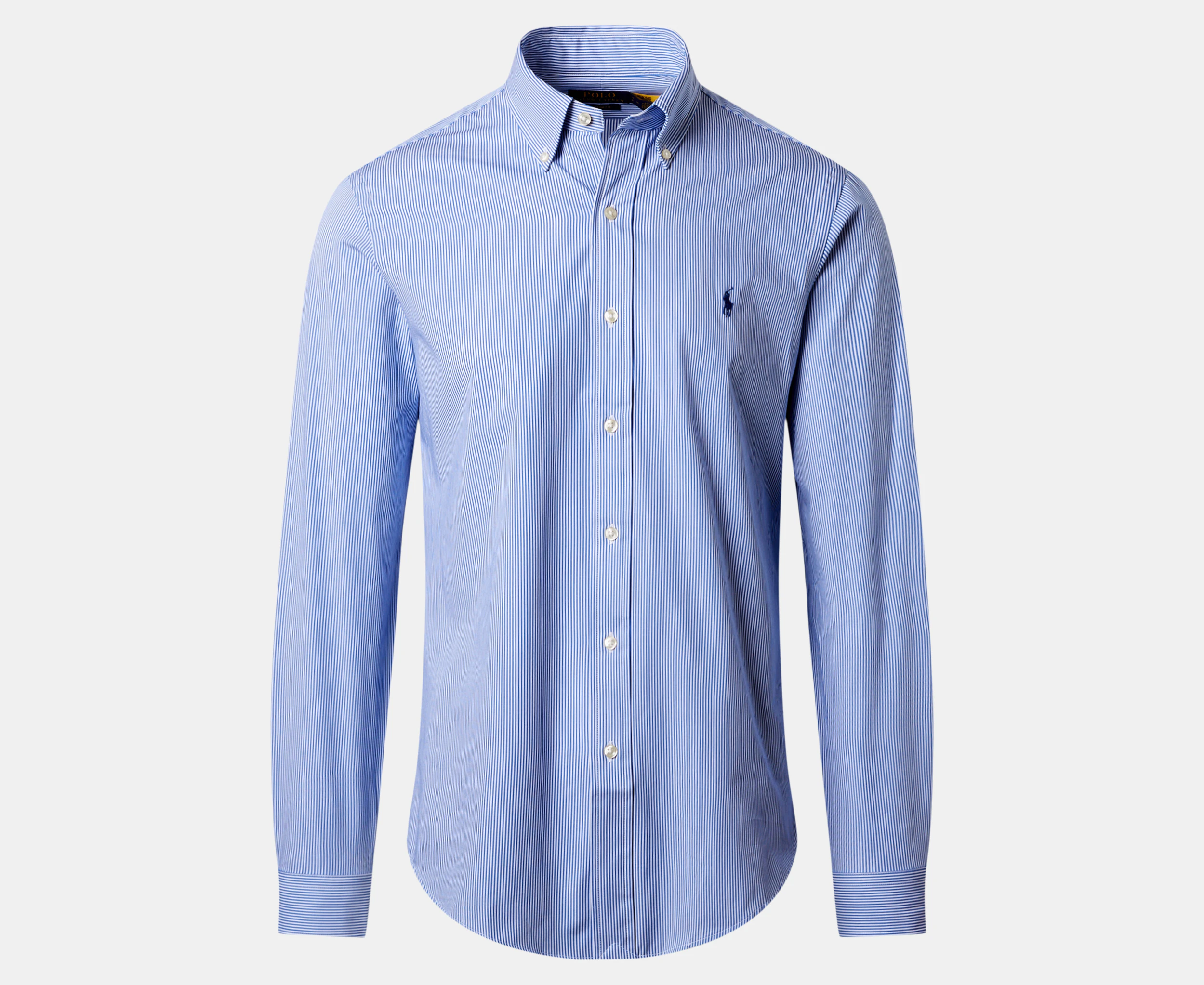 Polo Ralph Lauren Men's Long Sleeve Custom Fit Core Replen Shirt - Blue/White