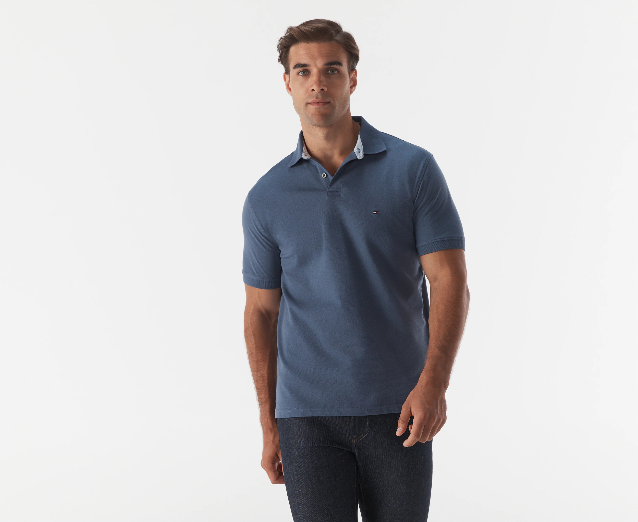 Tommy Hilfiger Men's Stretch Regular Fit Polo Shirt - Bank Blue