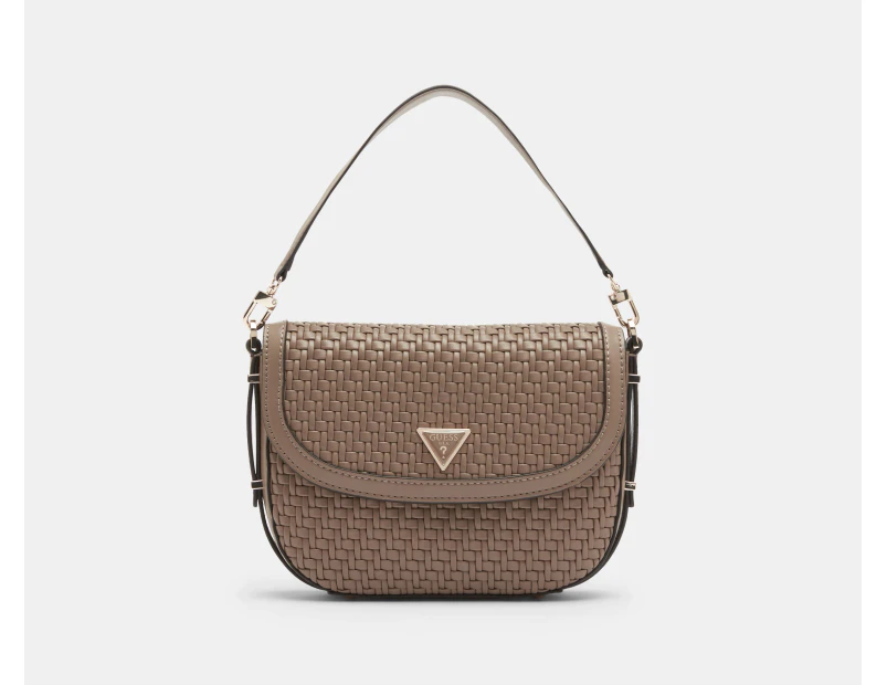 GUESS Murielle Flap Shoulder Bag - Dark Taupe