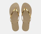 Havaianas Women's You Metallic Thongs - Golden Sand