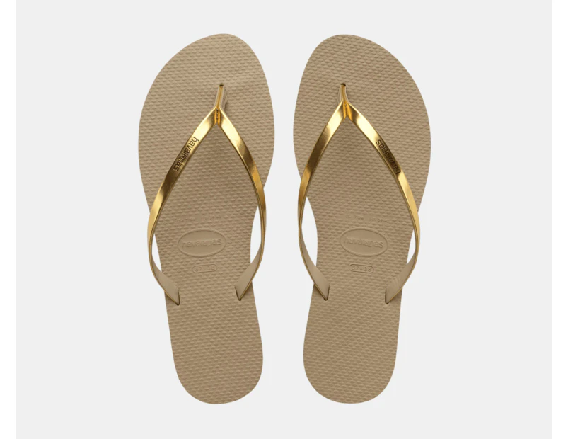 Havaianas Women's You Metallic Thongs - Golden Sand