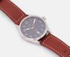 Tommy Hilfiger Men's 43mm Forrest Leather Watch - Navy/Brown/Silver