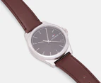 Tommy Hilfiger Men's 43mm Norris Leather Watch - Black/Dark Brown/Silver