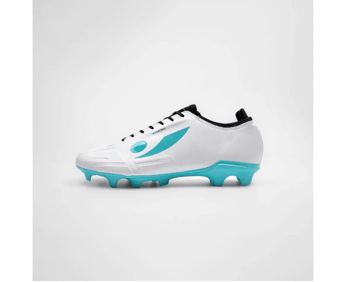 CONCAVE Halo v2 FG Football Boot - White/Cyan/ Black - Youth - Kids