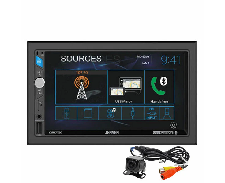 Jensen CMM7720 Multimedia Receiver With Backup Camera