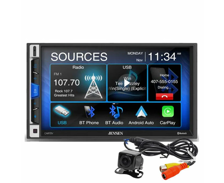 Jensen CAR70V Multimedia Receiver With Backup Camera