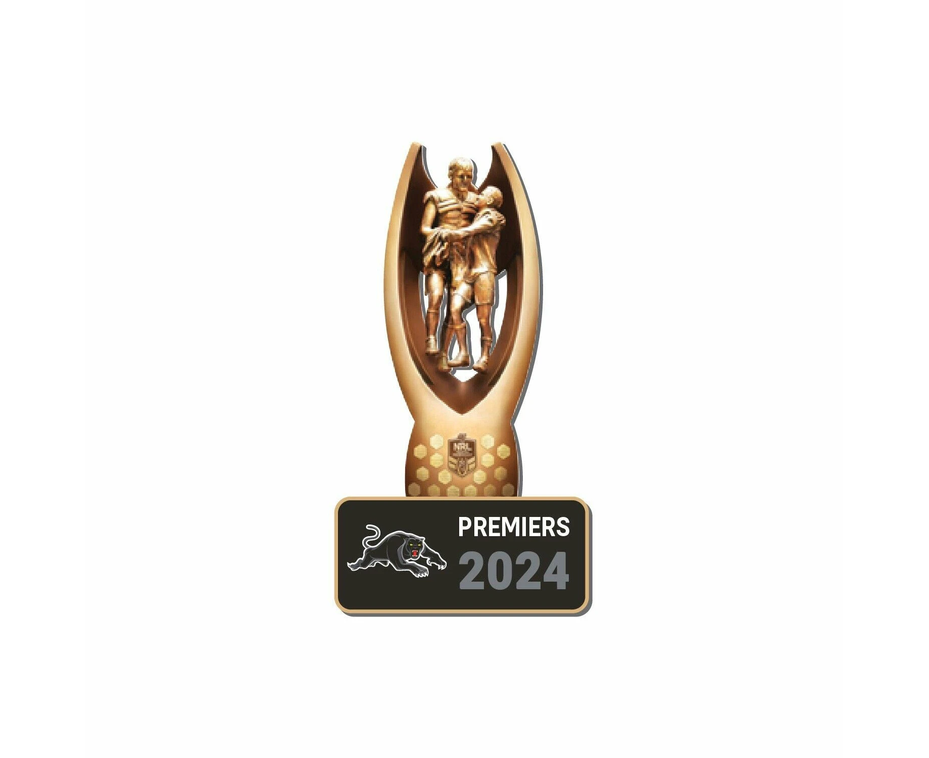 NRL 2024 PREMIERS 3D TROPHY PIN - PENRITH PANTHERS - ETA NOV 2024 - TROFE