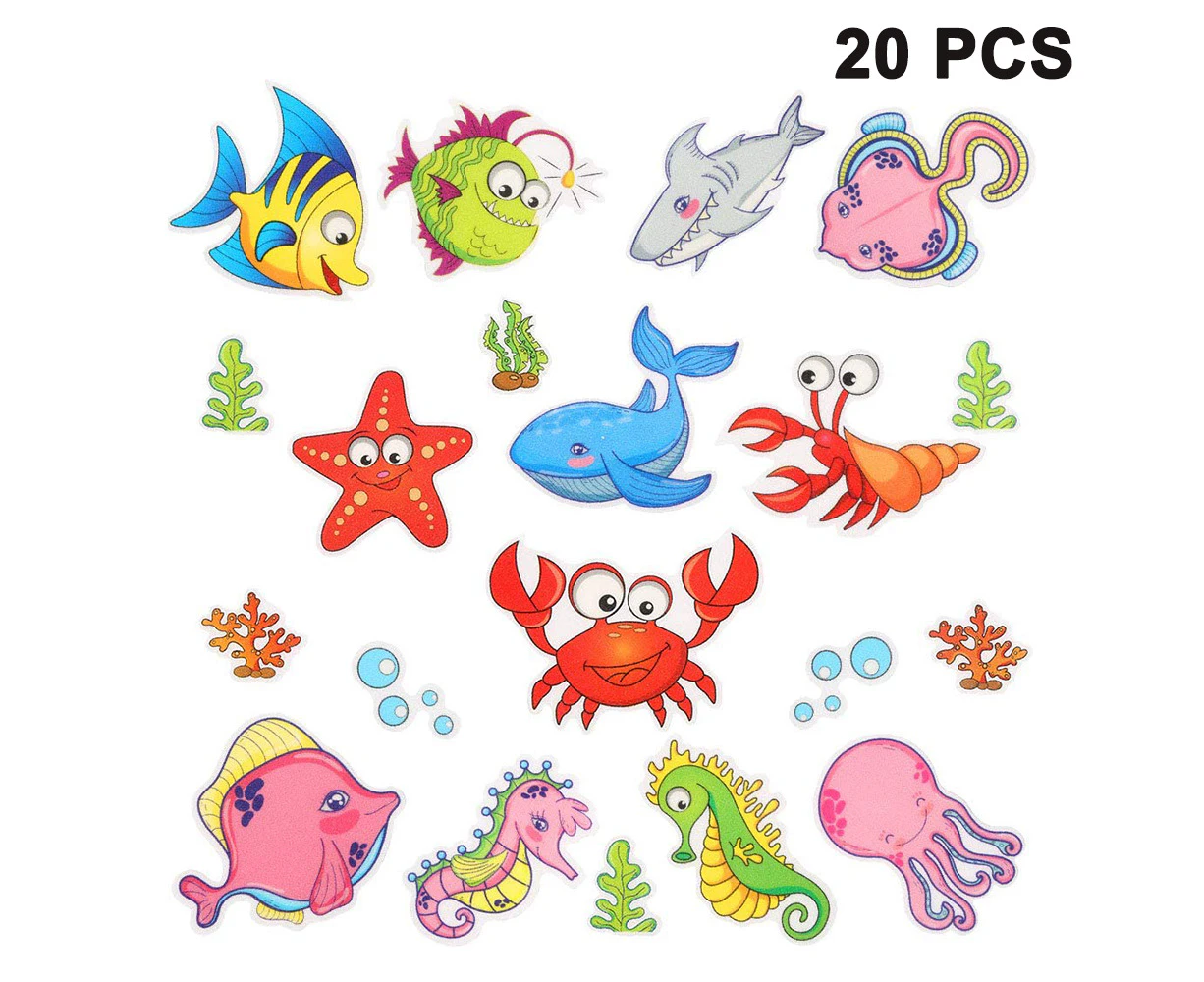 20 Pcs Anti-Slip Bath Sticker Self Adhesive Bathtub Stickers Animal