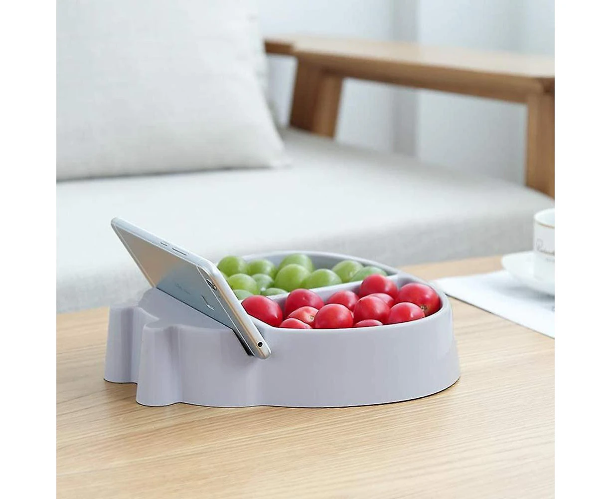 Candy Dish Nut Bowl Fruit Bowl Snack Bowl With Tablet Phone Holder, Snack Storage Box For Candi