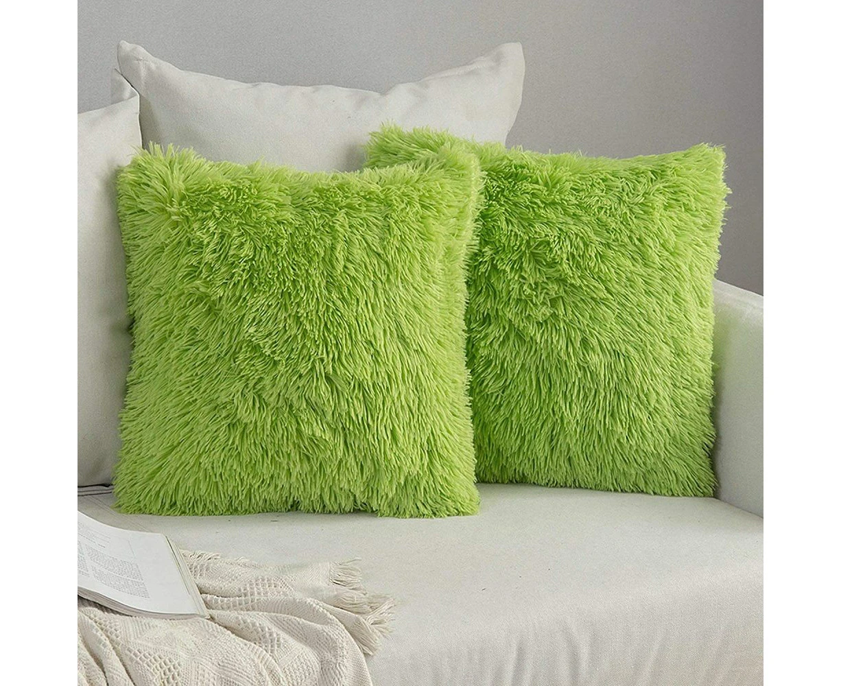 Set Of 2 Cushion Covers Artificial Fur Sofa Cushions Decorative Throw Pillows Cuddly Cushions Plush Cushions Cozy Couch Cushions Super Soft Cushions