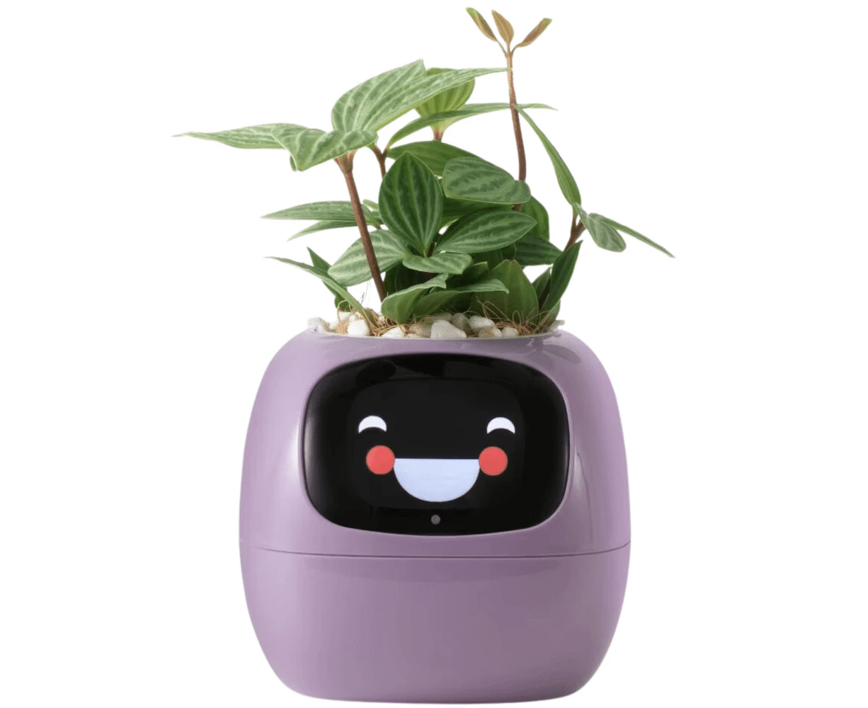 Smart Pots Ivy Planter in Purple color with 49 Expressions, 7 Sensors, AI Chip for Easy Plant Care