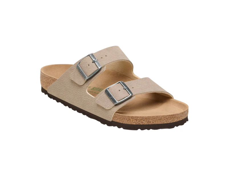 Mens Birkenstock Arizona Desert Dust Espresso/ Grey Taupe Slip On Sandals Synthetic