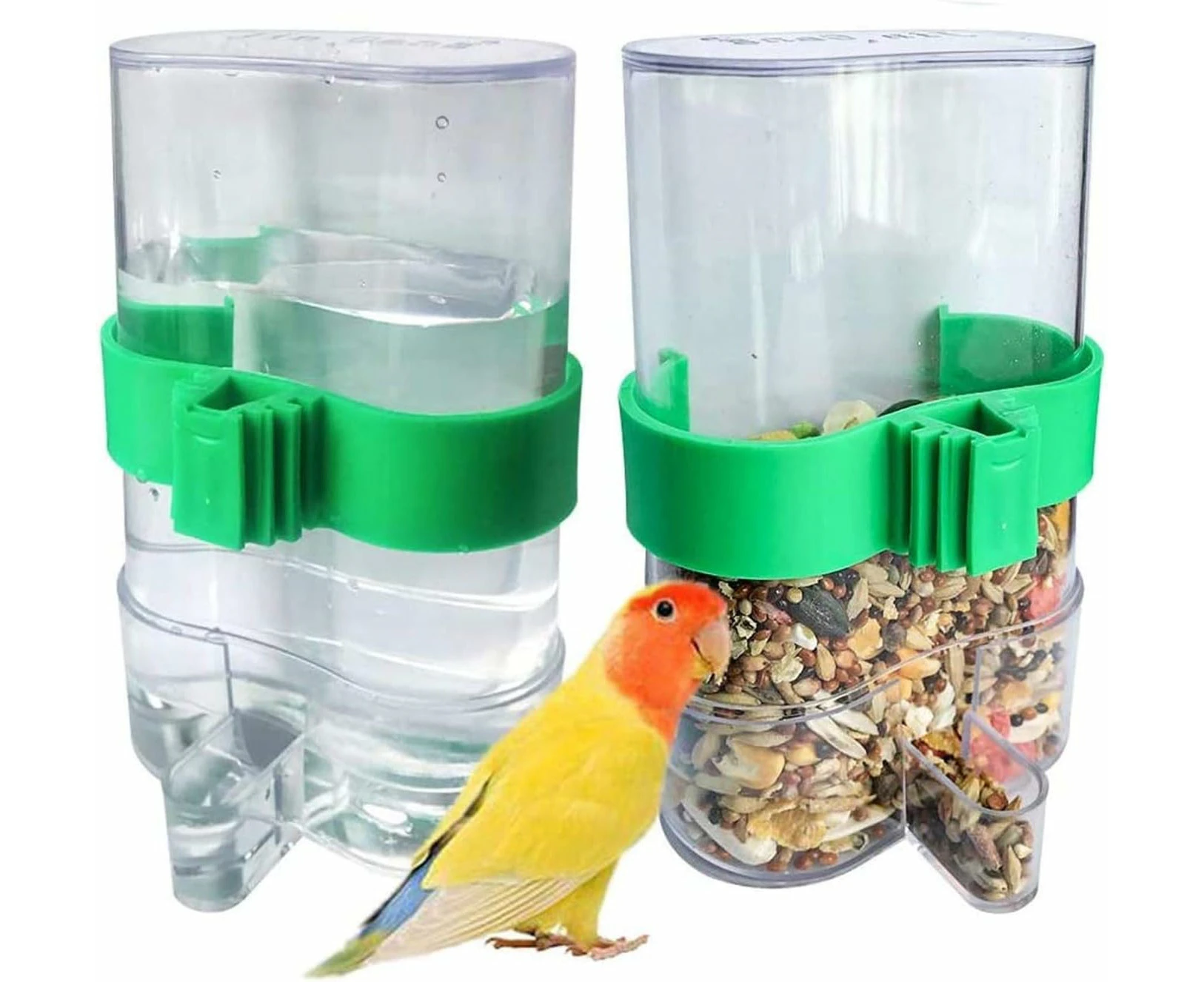 2 pcs Bird Feeder Water Dispenser Automatic Bird Feeder for Cage, Bird Feeder and Drinker Set