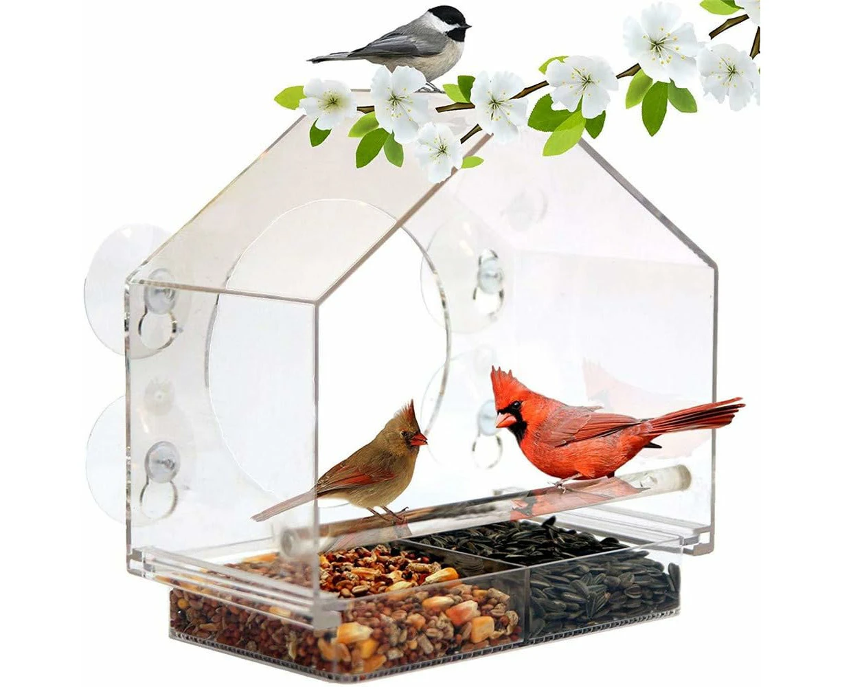 Bird House Hanging, Creative Acrylic, Large Window Bird Feeder Transparent Acrylic Bird Cage