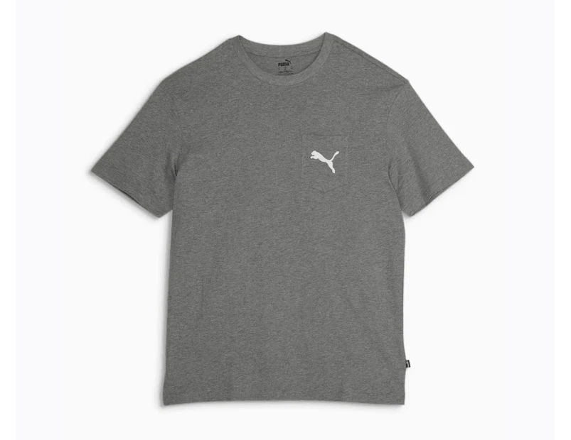 Puma Men's Pocket 2.0 Tee / T-Shirt/ Tshirt - Grey Heather