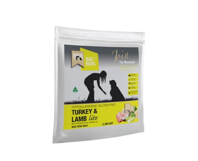 MEALS FOR MUTTS DRY DOG FOOD TURKEY AND LAMB ADULT LITE- 2.5kg