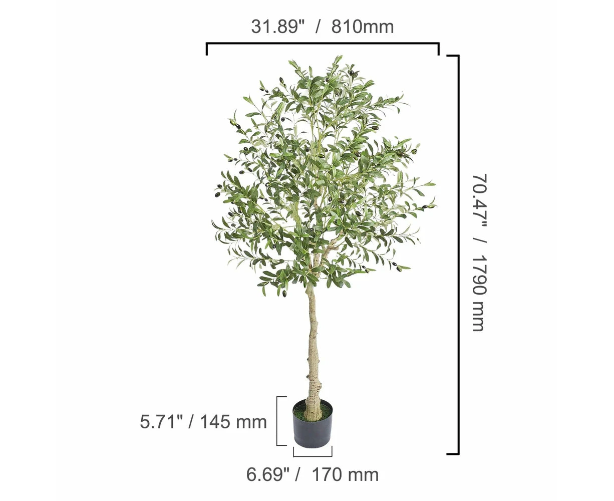 Artificial Olive Tree 179 cm Tall Faux Plant PE Material with Anti-Tip Protection