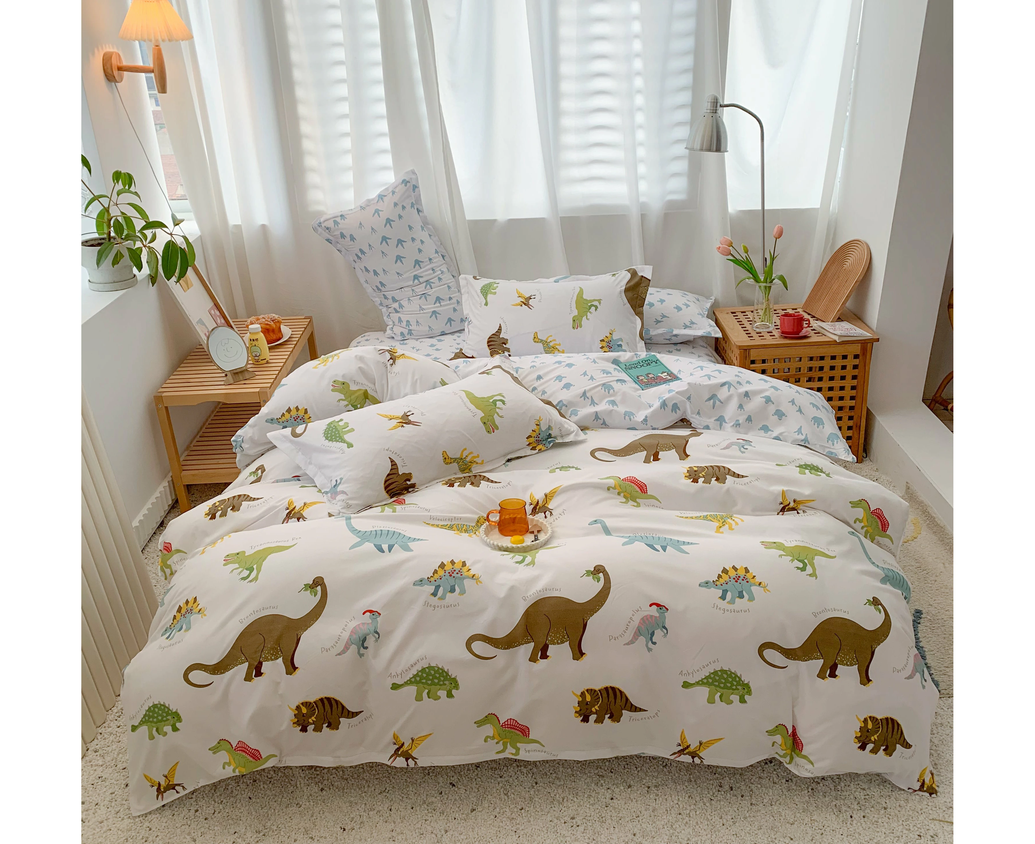 Dinosaurs Quilt Doona Duvet Cover Pillow Case Set