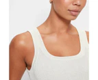 Sleeveless Metallic Rib Scoop Tank Top - Preview