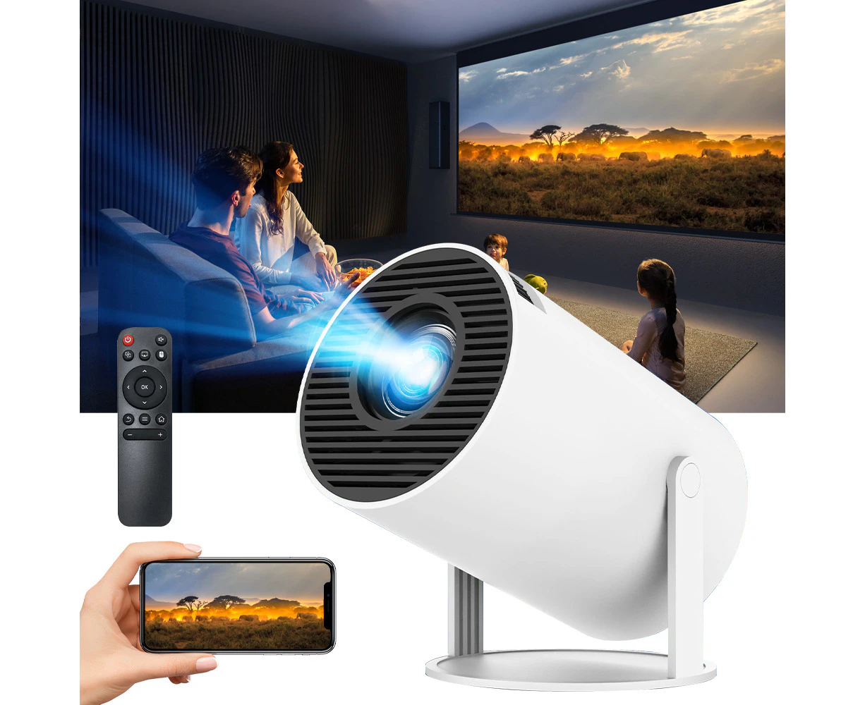 5G 4K Mini Projector Smart HD LED WiFi Bluetooth HDMI USB Android Office Home Theater Xmas Gift