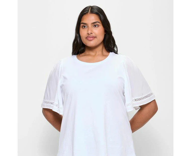 Target Plus Size Australian Cotton Blend Flutter Sleeve Top