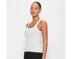 Sleeveless Metallic Rib Scoop Tank Top - Preview