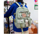 Kawaii Backpack Large Capacity Cute Bear Accessories Backpack for School Multi Pocket Japanese School Bag for Teen Girls