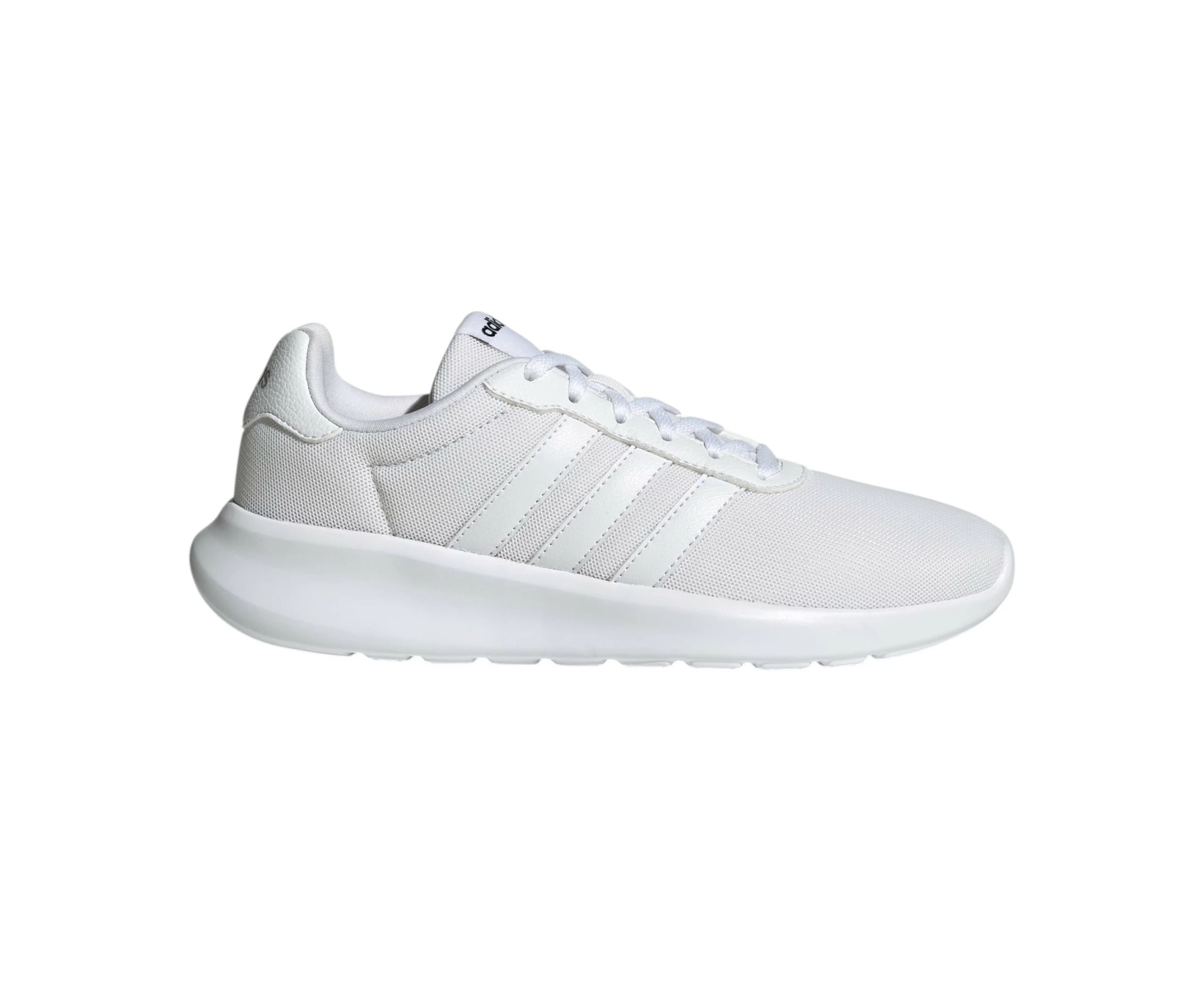 Adidas Womens Lite Racer 3.0 Triple White Athletic Running Shoes