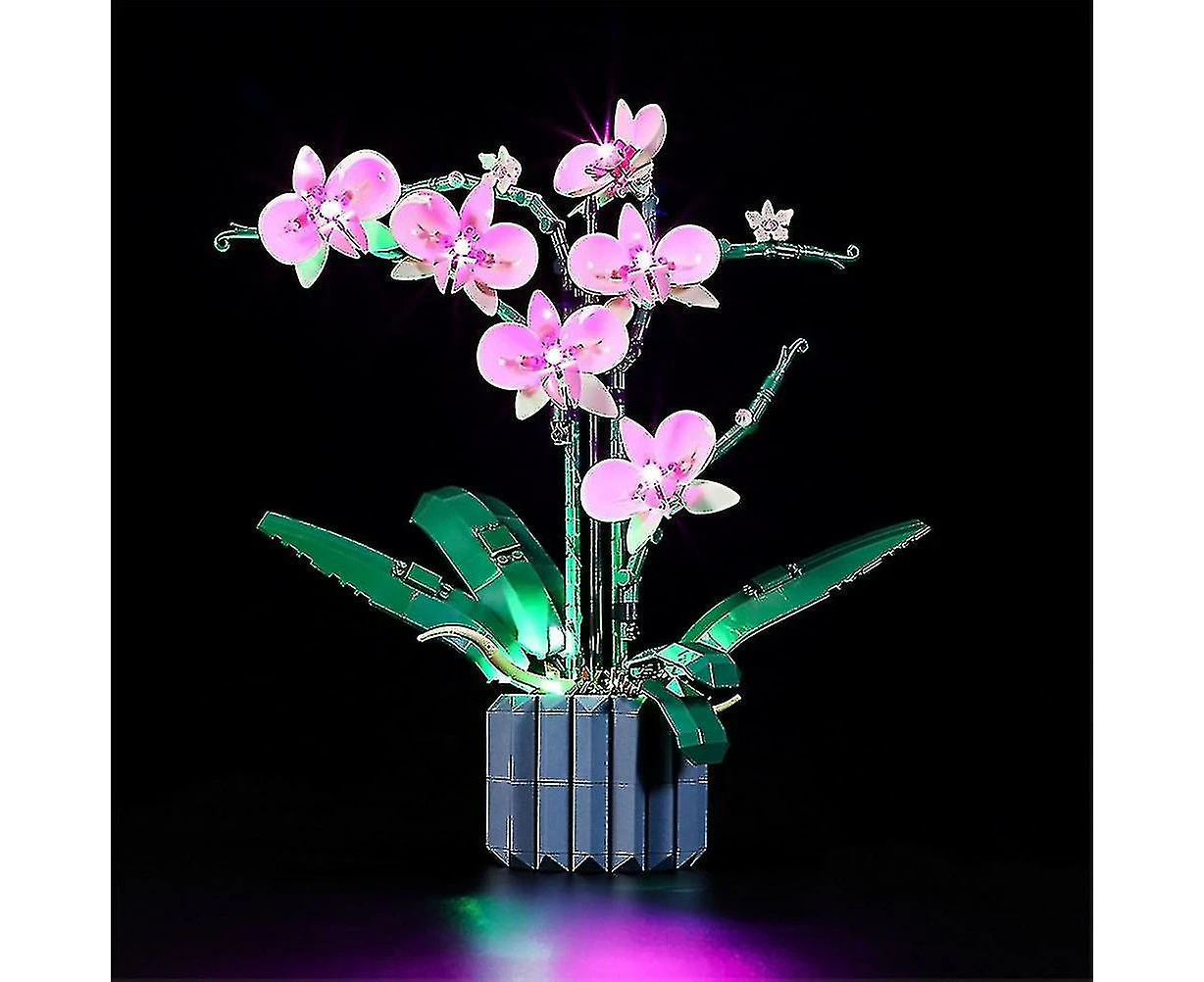 Orchid Building Kit Led Light Set Compatible For Lego 10311 Display Plant Decor For Home Officeonly Lights Set, Not Lego Model--(WR)