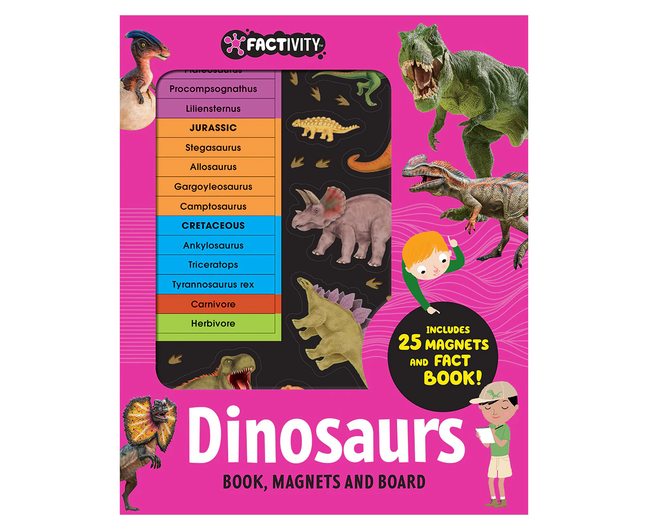 Factivity Dinosaurs Magnetic Folder (Neon Edition) Activity Set