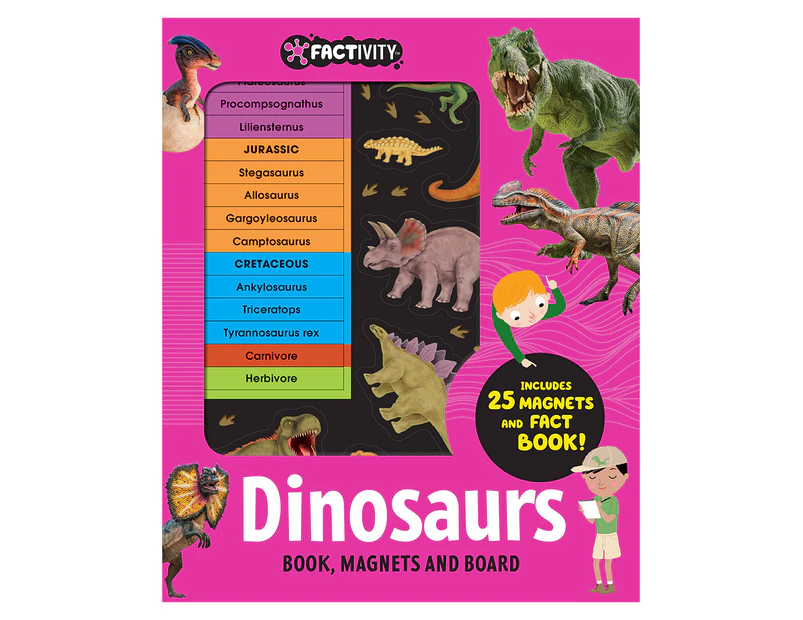 Factivity Dinosaurs Magnetic Folder (Neon Edition) Activity Set