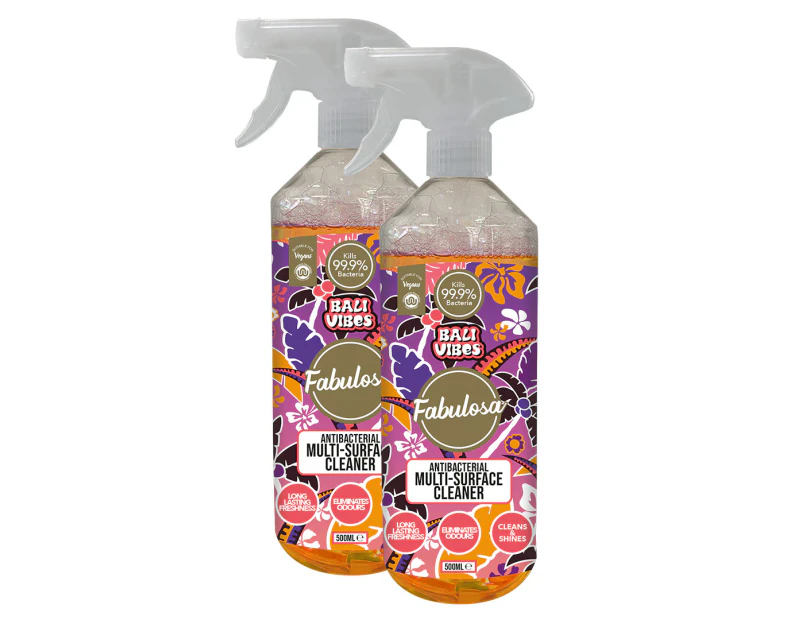 2 x Fabulosa Multipurpose Antibacterial Cleaning Spray Bali Vibes 500mL