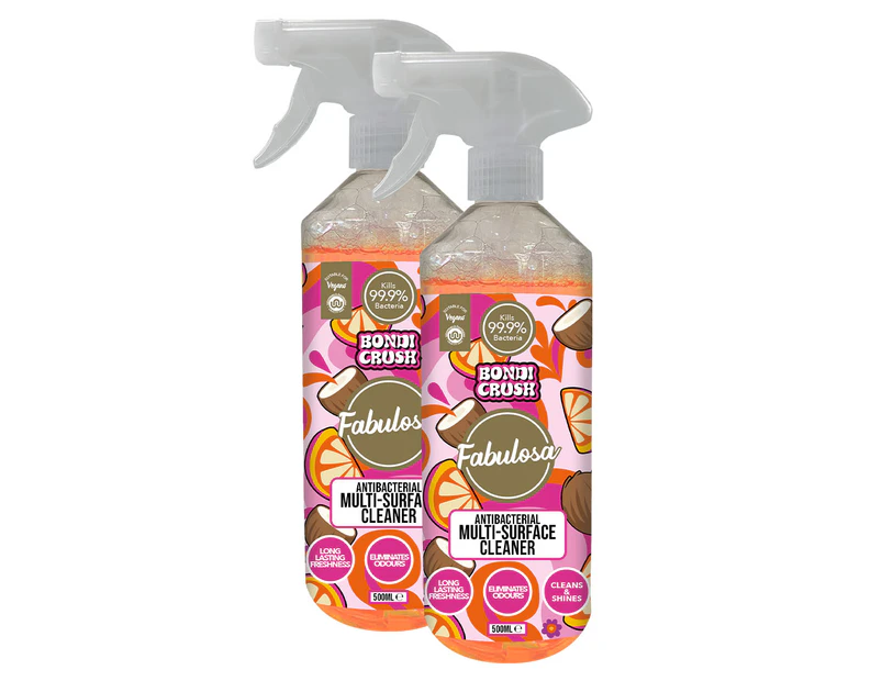 2 x Fabulosa Antibacterial Multipurpose Cleaner Spray Bondi Crush 500mL