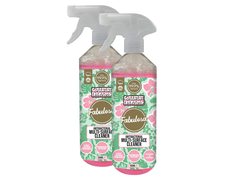 2 x Fabulosa Antibacterial Multipurpose Cleaner Spray Waikiki Dreams 500mL