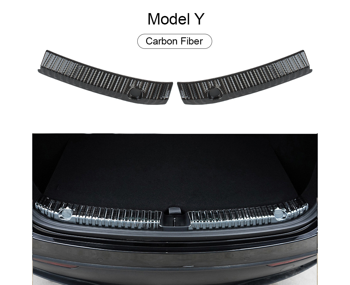 Model Y Carbon Fiber Motor Vehicle Parts Maxpowercar Rear Trunk Stickers Covers Sill Guard Foot