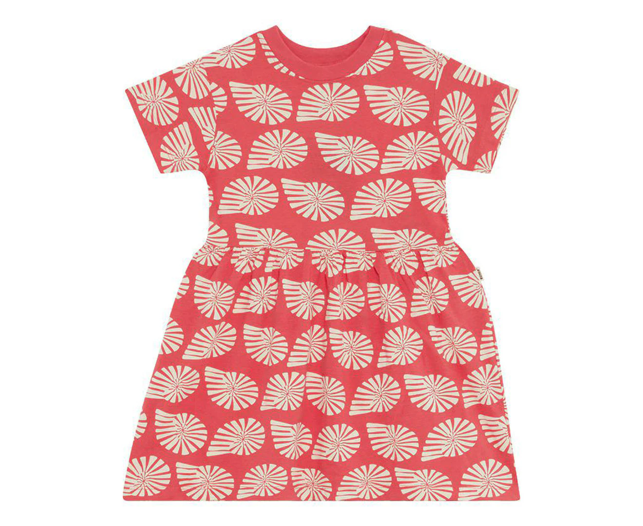 Bonds Girls' Short Sleeve Tee Dress - Seashell Symphony Red