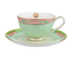 Maxwell & Williams 2-Piece Wicked Elphaba Pink Goes Good With Green Footed Cup & Saucer Set