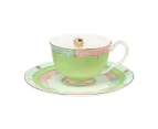 Set of 2 Maxwell & Williams Wicked Elphaba Pink Goes Good With Green Demi Cup & Saucer